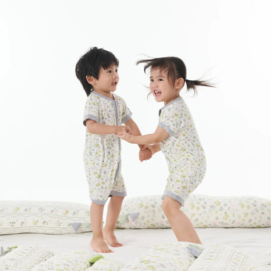 夢幻花園-短袖雙拉連身衣