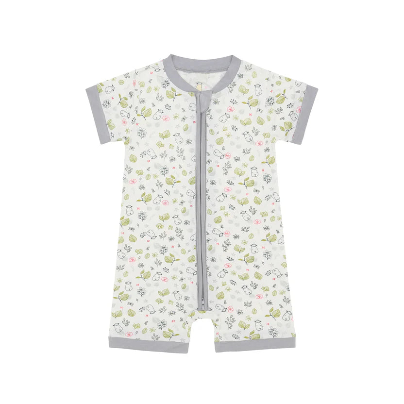 夢幻花園-短袖雙拉連身衣