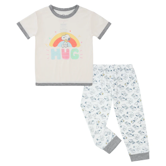 史努比糖果套裝 ( 黃短袖+滿版長褲 )