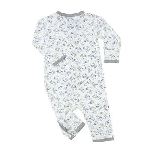 史努比雙拉鍊長袖連身衣 ( 藍色派對 )