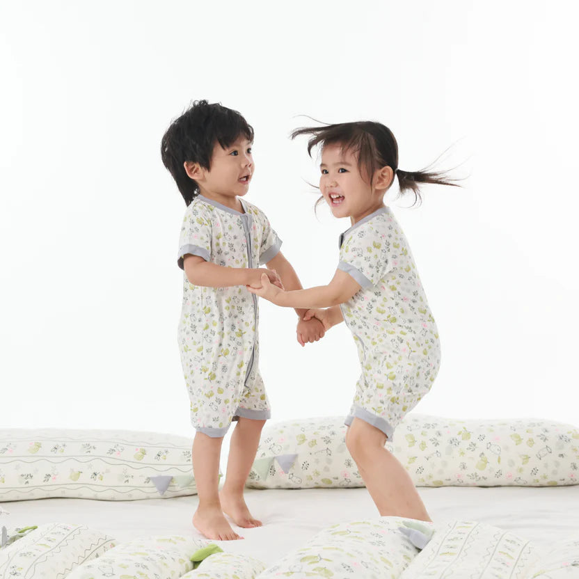 夢幻花園-短袖雙拉連身衣