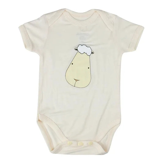 黃色大頭羊短袖包屁衣