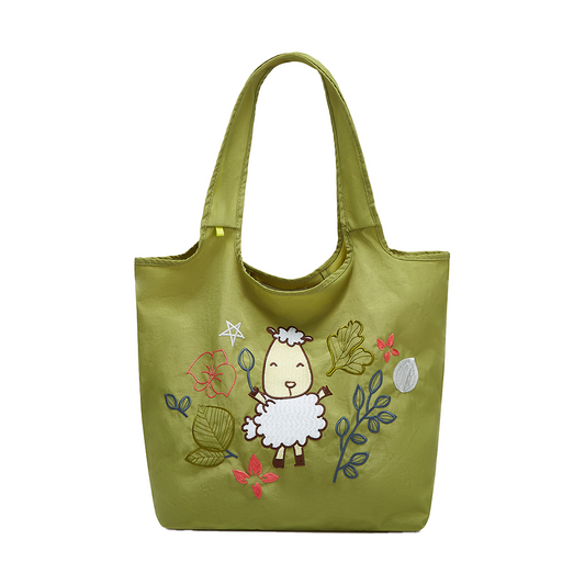 手提刺繡包(夢幻花園綠)