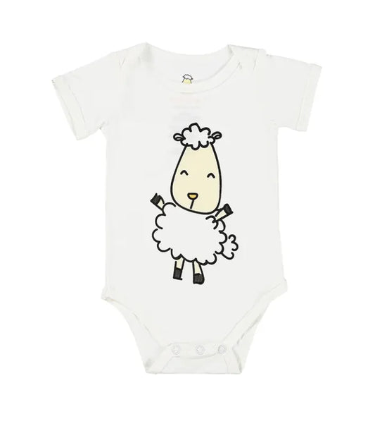 微笑抱抱羊短袖包屁衣