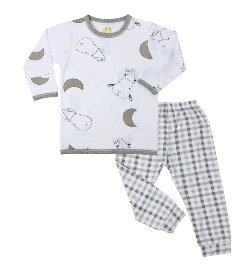 白色月亮羊居家睡衣