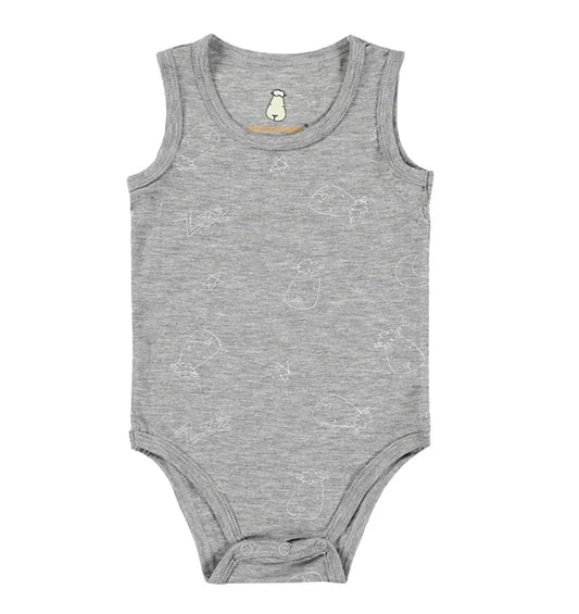 甜夢灰無袖包屁衣